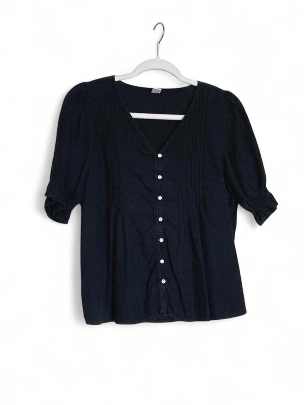 Old Navy Black Button-Front Top